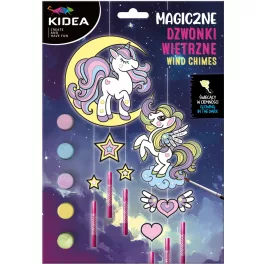   Szélcsengő készítő szett, foszforeszkáló, unikornisos, Kidea
