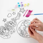 Szélcsengő készítő szett, foszforeszkáló, unikornisos, Kidea