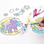 Szélcsengő készítő szett, foszforeszkáló, unikornisos, Kidea