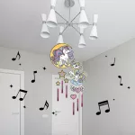 Szélcsengő készítő szett, foszforeszkáló, unikornisos, Kidea