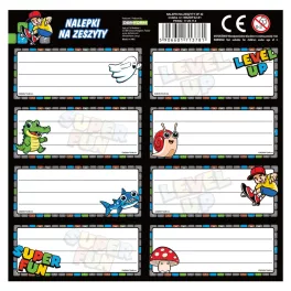 Retro game füzetcímke 8 db/ív, kétféle (DF42)