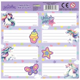 Unikornis füzetcímke 8 db/ív, többféle (NNZJR16)
