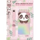 PIN-UP jegyzetfüzet kartkötővel, zseléstollal, 3 díszítő formával, 8,5x17,5 cm, pandás, Kidea