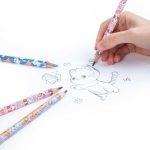 Állatmintás grafitceruza radírral, HB, háromszög test, jumbo, 3 féle, Kidea