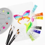 Ecset készlet 7 db-os, festőpalettával, Kidea