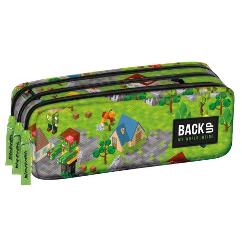 Minecraft mintás tolltartó, beledobálós, ovális, BackUp, 2025, G61