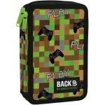 Minecraft mintás tolltartó, 2 emeletes, töltött, BackUp, 2025, DW81, Play