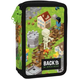   Minecraft mintás tolltartó, 3 emeletes, töltött, BackUp, 2026, EW61, Game