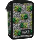 Minecraft mintás tolltartó, 3 emeletes, töltött, BackUp, 2026, EW78, szürke, zöld kockákkal