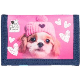   Cleo and Frank pénztárca, 12x8cm, CF42, kutyás, rószaszín