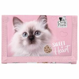   Cleo and Frank pénztárca, 12x8cm, CF45, cicás, fehér cica