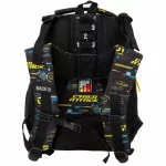 Fiús hátizsák, iskolatáska, 3 rekeszes, 39x27x20cm, BackUp, 2025, R50, fekete-sárga, Cyber Attack