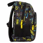 Fiús hátizsák, 2 rekeszes, 34x26x14cm, BackUp, 2025, T50, fekete-sárga, Cyber Attack