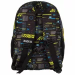 Fiús hátizsák, 2 rekeszes, 34x26x14cm, BackUp, 2025, T50, fekete-sárga, Cyber Attack
