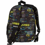 Fiús hátizsák, 2 rekeszes, 34x26x14cm, BackUp, 2025, T50, fekete-sárga, Cyber Attack