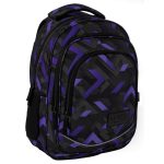 Lányos hátizsák, 3 rekeszes, 42x30x20cm, BackUp, 2025, X47, fekete-lila