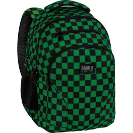   Minecraft mintás hátizsák, 3 rekeszes, 45x32x23cm, BackUp, 2026, W73, zöld-fekete kockás