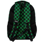 Minecraft mintás hátizsák, 3 rekeszes, 45x32x23cm, BackUp, 2026, W73, zöld-fekete kockás