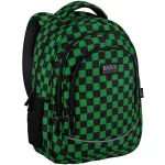 Minecraft mintás hátizsák, 3 rekeszes, 42x30x20cm, BackUp, 2026, X73, zöld-fekete kockás