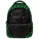 Minecraft mintás hátizsák, 3 rekeszes, 42x30x20cm, BackUp, 2026, X73, zöld-fekete kockás