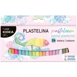 Színes gyurmakészlet, 24 db-os, 200g, pasztell, Kidea