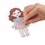 Kreatív divatstúdió, öltöztető szett (15 figura, 60 matrica, 12 strasszkő, 5 filctoll), Kidea