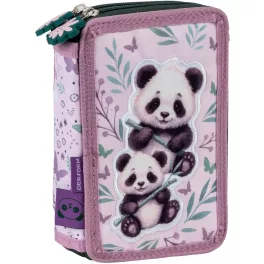 Pandás tolltartó, 2 emeletes, töltött, PA11, két panda