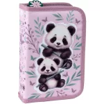 Pandás tolltartó, klapnis, töltött, PA11, két panda