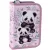 Pandás tolltartó, klapnis, töltött, PA11, két panda