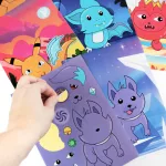 Matricás figurakészítő szett, mesés állatok, űrlények, Kidea