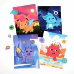 Matricás figurakészítő szett, mesés állatok, űrlények, Kidea