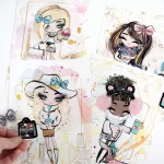 Matricás figurakészítő szett, divatos lányok, Kidea