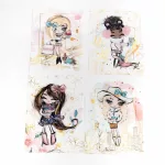 Matricás figurakészítő szett, divatos lányok, Kidea