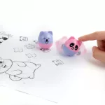 Nyomda szett, 2 db-os, állatos (panda és quokka), lila-rózsaszín, Kidea