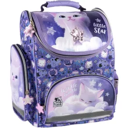   Cleo and Frank ergonómikus iskolatáska 37x27x16cm, CF47, cicás, little star