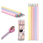 Lányos grafitceruza, HB, kerek test, szivárványos, többféle, Kidea