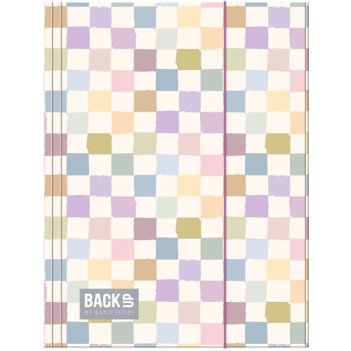 Pasztell kockás gumis mappa A/4, BackUp A01, 2026