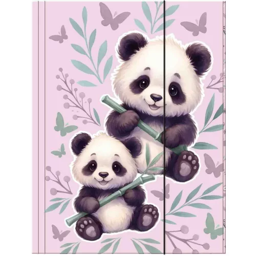 Pandás gumis mappa A/4, PA11, két panda