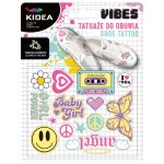 Foszforeszkálós vasalható matricák cipőhöz, good vibes, Kidea