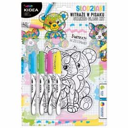   Színezhető ablakmatrica készlet 4 db filctollal, 3 minta/szett, állatos, Kidea