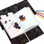 Képkarcoló szett, matricák, tündérek és unikornisok, Kidea