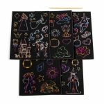 Képkarcoló szett, matricák, tündérek és unikornisok, Kidea