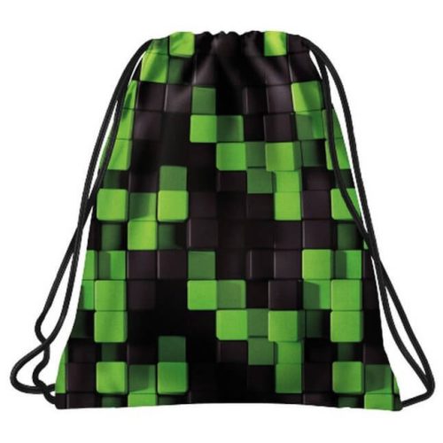 Minecraft mintás tornazsák, 41x35cm, Back Up 2024, A52, zöld-fekete