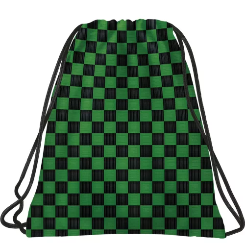 Minecraft mintás tornazsák, 41x35cm, BackUp, 2026, A73, zöld-fekete kockás