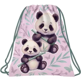 Pandás tornazsák, 41x35cm, PA11, két panda