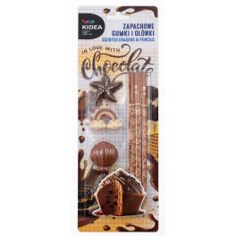   Illatos írószer, suli szett, 6 db-os, csokoládés, Kidea (ZAGOACKA)