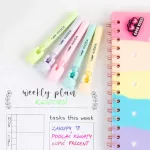 Szövegkiemelő, 5 db/csomag, pasztell, macis kupakkal, Kidea