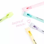 Szövegkiemelő, 5 db/csomag, pasztell, macis kupakkal, Kidea