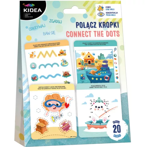 Foglalkoztatókészlet: Kösd össze a pontokat! 20 lap/szett, Kidea