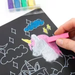 Pasztellkréták színezhető lapokkal, 6+6 db, Kidea, unikornis